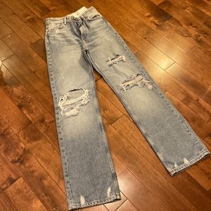 Zara wide leg ripped jeans-NWT